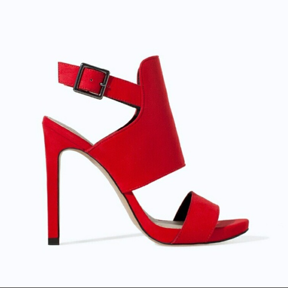 Zara red heel sandal 38